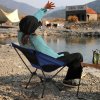 Living and Home Outdoor High-Back Moon Chair, Breathable Portable Folding Camping Chair