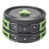 Living and Home 10Pcs Portable Camping Cookware Set, Lightweight Aluminum Alloy