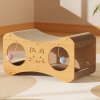 Living and Home Versatile Cat Scratching House with Interactive Toy Balls, 2-in-1 Cat Scratcher Tunnel Bed
