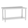 Living and Home 2 Tier Commercial Kitchen Prep & Work Stainless Steel Table with Backsplash