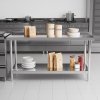 Living and Home 2 Tier Commercial Kitchen Prep & Work Stainless Steel Table with Backsplash