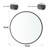 Living and Home 70cm Black Nordic Round Bathroom Framed Mirror Wall Hanging, Moisture-Resistant Design, Anti-Fog Metal Frame