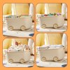 Living and Home Kids Toy Storage Box Trolley with Lid and Wheels