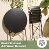 Living and Home 3-Piece Outdoor Folding Bistro Set, Table & Chairs Set, Black