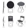 Living and Home 3-Piece Outdoor Folding Bistro Set, Table & Chairs Set, Black