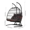Living and Home 2-Seater Swing Hanging Egg Chair with Metal Stand