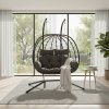 Living and Home 2-Seater Swing Hanging Egg Chair with Metal Stand, Adjustable Chains, Indoor/Outdoor Use