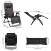 Living and Home Zero Gravity Outdoor Recliner with Seat Cushion & Headrest, Black
