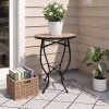 Living and Home Outdoor Mosaic Accent Side Table Plant Stand, 36cm Dia x 54cm H