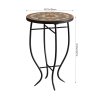 Living and Home Outdoor Mosaic Accent Side Table Plant Stand, 36cm Dia x 54cm H