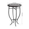 Living and Home Outdoor Mosaic Accent Side Table Round Plant Stand, 36cm Dia x 54cm H