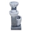 Living and Home 3-Tier Solar-Powered Water Fountain Outdoor Gardening Decor Water Feature with LED Lights