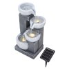 Living and Home 4-Tier Solar-Powered Water Fountain Outdoor Gardening Decor LED Water Feature with Solar Panel