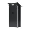 Living and Home 2.95x1.97ft Outdoor Metal Storage Shed, Pent Roof Garden Tool House with Lockable Double Doors & Vent, Black+White