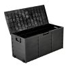 Living and Home 290L Waterproof Garden Storage Box Outdoor Storage Deck Box with Wheels, Black