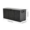 Living and Home 290L Waterproof Garden Storage Box Outdoor Storage Deck Box with Wheels, Black