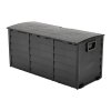 Living and Home 290L Waterproof Garden Storage Box Outdoor Storage Deck Box with Wheels, Black