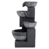 Living and Home Outdoor Solar Power Garden Water Feature Fountain Rockery Decor 4-Tier Bowls with LED Light