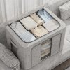 Living and Home 100L Metal Frame Fabric Storage Box with Windows, Grey