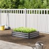 Living and Home 120cm W x 90cm D x 30cm H Galvanised Steel Raised Garden Bed Rectangular Planter Raised Bed, Grey