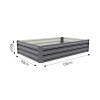 Living and Home 120cm W x 90cm D x 30cm H Galvanised Steel Raised Garden Bed Rectangular Planter Raised Bed, Grey