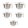 Living and Home 5pcs Stainless Steel Cookware Set with Metal Lids