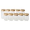 Living and Home 10pcs Glass Storage Jar Set with Bamboo Lids