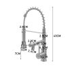 Living and Home Stainless Steel Kitchen Faucet with Pull Down Spring Spout and Pot Filler