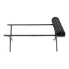 Living and Home 120cm X-Shaped Portable Folding Camping Table & Chair Set, 120cm Black Roll Top Table + 4 Folding Kermit Chairs with Wood Armrests, Outdoor Picnic Furniture with Carry Bags