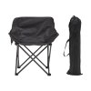 Living and Home 90cm X-Shaped Folding Camping Table & Chair Set, 90cm Black Roll Top Table + 4 Low-Back Moon Chairs, Portable Outdoor Picnic Furniture with Carry Bags