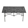 Living and Home 95cm Portable Folding Camping Table & Chair Set, 95cm Black Roll-Top Table + 4 Kermit Chairs with Wood Armrests, Outdoor Picnic Furniture with Carry Bag