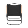 Living and Home 95cm Portable Folding Camping Table & Chair Set, 95cm Black Roll-Top Table + 4 Kermit Chairs with Wood Armrests, Outdoor Picnic Furniture with Carry Bag