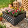 Living and Home Triangular Galvanised Steel Raised Garden Bed Dark Grey, 93.5cm W x 80cm D x 29cm H