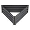 Living and Home Triangular Galvanised Steel Raised Garden Bed Dark Grey, 93.5cm W x 80cm D x 29cm H