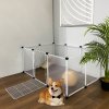 Living and Home 10 Panels Portable Clear Pet Playpen Fence with Door, 105cm (W) x 70cm (D) x 45cm (H)