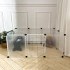 Living and Home 10 Panels Portable Clear Pet Playpen Fence with Door, 105cm (W) x 70cm (D) x 45cm (H)