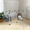 Living and Home 10 Panels Portable Clear Pet Playpen Fence with Door, 105cm (W) x 70cm (D) x 45cm (H)