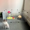 Living and Home 10 Panels Portable Clear Pet Playpen Fence with Door, 105cm (W) x 70cm (D) x 45cm (H)