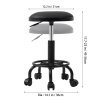 Living and Home Height-Adjustable PU Leather Round Salon Rolling Stool