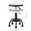 Living and Home Height-Adjustable PU Leather Round Salon Rolling Stool