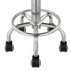 Living and Home Height-Adjustable PU Leather Round Salon Rolling Stool