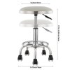 Living and Home Height-Adjustable PU Leather Round Salon Rolling Stool
