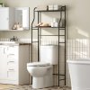 2-Tier Over-The-Toilet Storage Rack, 68cm W x 25cm D x 160cm H, Black