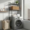 2-Tier Over-The-Toilet Storage Rack, 68cm W x 25cm D x 160cm H, Black