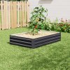 Living and Home Charcoal Black Rectangular Galvanised Steel Raised Garden Bed, 120cm W x 90cm D x 30cm H