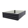 Living and Home Charcoal Black Rectangular Galvanised Steel Raised Garden Bed, 120cm W x 90cm D x 30cm H