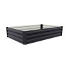 Living and Home Charcoal Black Rectangular Galvanised Steel Raised Garden Bed, 120cm W x 90cm D x 30cm H