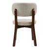 Living and Home 2Pcs Beige Upholstered Dining Chairs, Walnut Rubber Wood Frame Kitchen Side Chairs