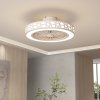 Living and Home Dia 50cm Round Acrylic Ceiling Mount LED Fan Light with Remote Controller, White