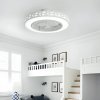 Living and Home Dia 50cm Round Acrylic Ceiling Mount LED Fan Light with Remote Controller, White